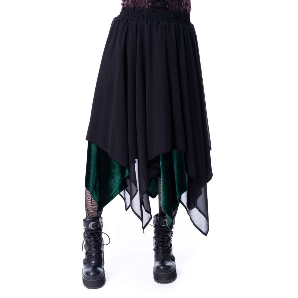 Innocent Lifestyle - Oceane Short skirt - Black/Green